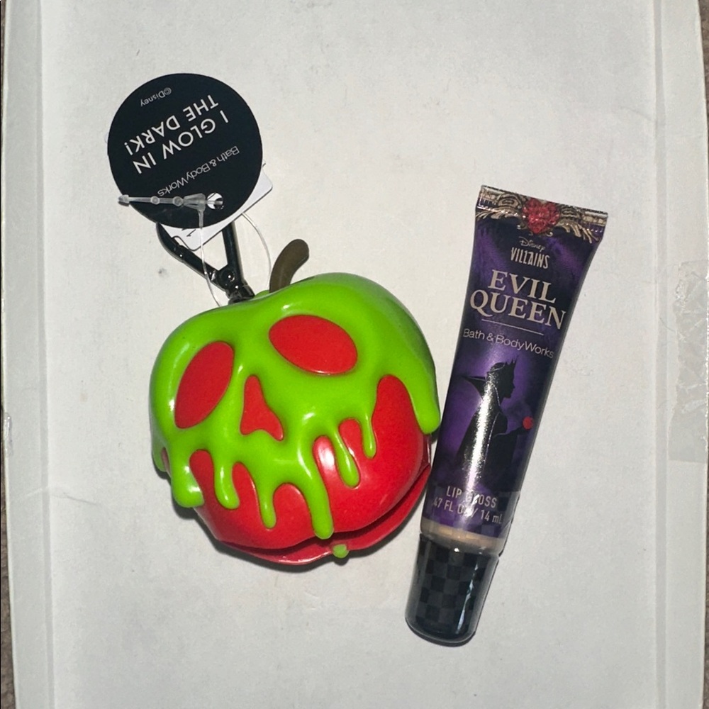 Disney Villains Evil Queen Lip Gloss Bundle with Poison Apple PocketBac Holder
